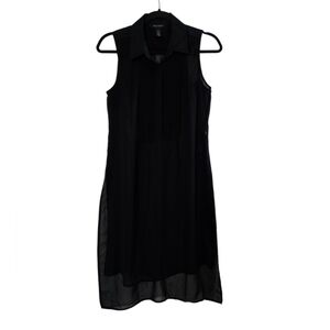 White House Black Market Black Sleeveless Sheath Dress Shirt Size XS